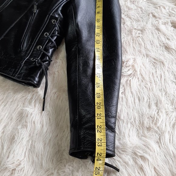 First Leather Apparel Women's Black Motor Leather Jacket  Size L - Picture 14 of 14